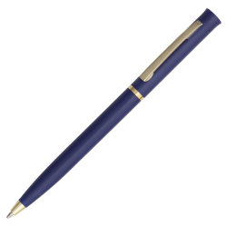 Ручка шариковая, пластик/металл, золотистый/синий