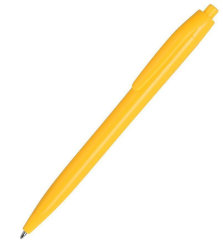 Ручка шариковая, желтая, пластик