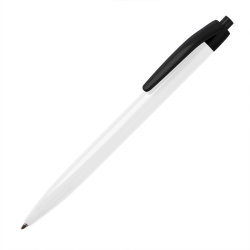 Ручка шариковая белый/черный, пластик