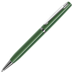 Ручка шариковая, металл, 10х135мм, зеленый/хром