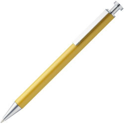 Ручка шариковая 14х0,9см, металл, желтая