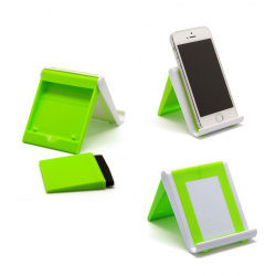 Подставка под телефон или планшет с протиркой для экрана зеленый