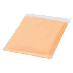 Дождевик с капюшоном, пластик, плотность 50 мкм, оранжевый прозрачный