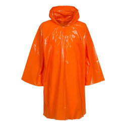 Дождевик-плащ, 105х85 см, полиэтилен 80 мкр, оранжевый