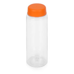 Бутылка для воды, 550 мл, d6,4 х 19,5 см, ПЭТ, оранжевый/прозрачный