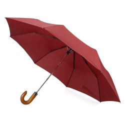 Зонт с деревянной ручкой d99,5 х (35,5)57,5 см, эпонж, фибергласс, сталь, дерево, бордовый