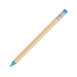 Ручка шариковая в форме карандаша с корпусом из переработанного картона, голубой