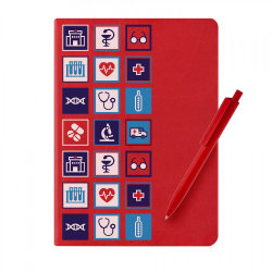 Набор "Здравоохранение" ежедневник и ручка Prodir, красный